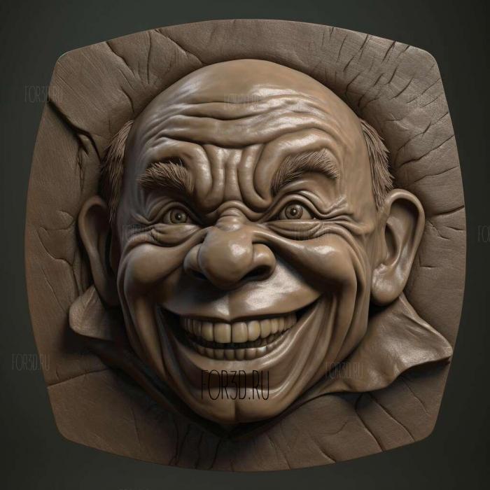 Warwick Davis 1 stl model for CNC